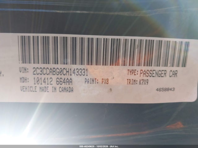 46249620 :رقم المزاد ، 2C3CCABG0CH143331 vin ، 2012 Chrysler 300 S V6 مزاد بيع