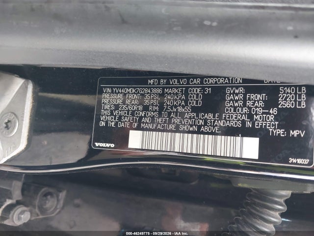 Продаж на аукціоні авто 2016 Volvo Xc60 T5 Drive-e Premier, vin: YV440MDK7G2843886, номер лоту: 46249775