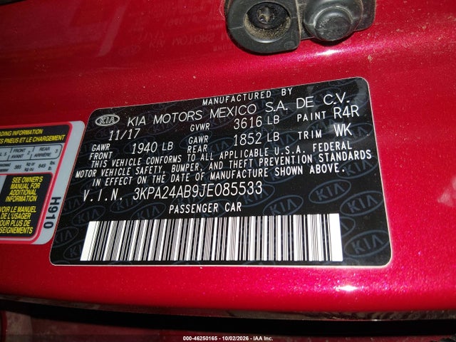 KIA RIO S 2018 3KPA24AB9JE085533 Image 9