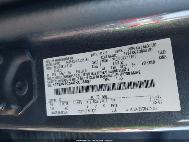 Ford F-150 Xlt 2019 1FTEW1C54KKC38507 Image 9