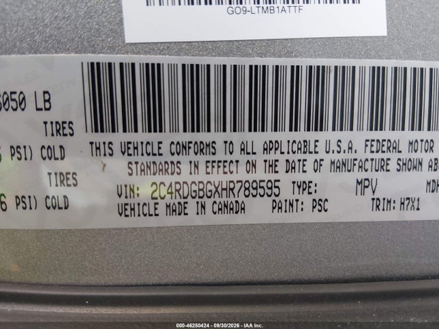 Dodge Grand Caravan Se 2017 2C4RDGBGXHR789595 Image 9