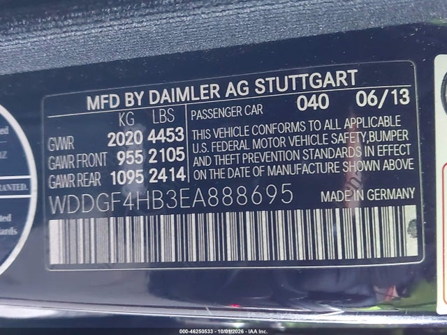 46250533 :رقم المزاد ، WDDGF4HB3EA888695 vin ، 2014 Mercedes-benz C 250 Luxury/sport مزاد بيع
