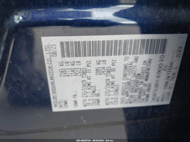 Продажа на аукционе авто 2026 Nissan Rogue Sl, vin: 5N1BT3CB8TC690030, номер лота: 46250726