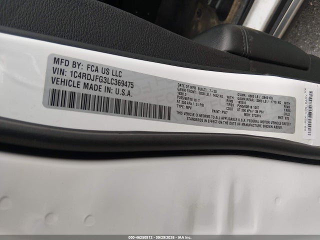 Продаж на аукціоні авто 2020 Dodge Durango Pursuit Awd, vin: 1C4RDJFG3LC369475, номер лоту: 46250912
