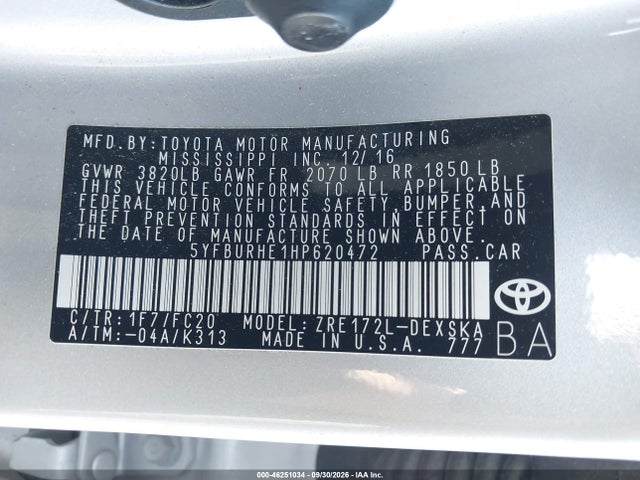5YFBURHE1HP620472 Toyota Corolla Se Special Edition