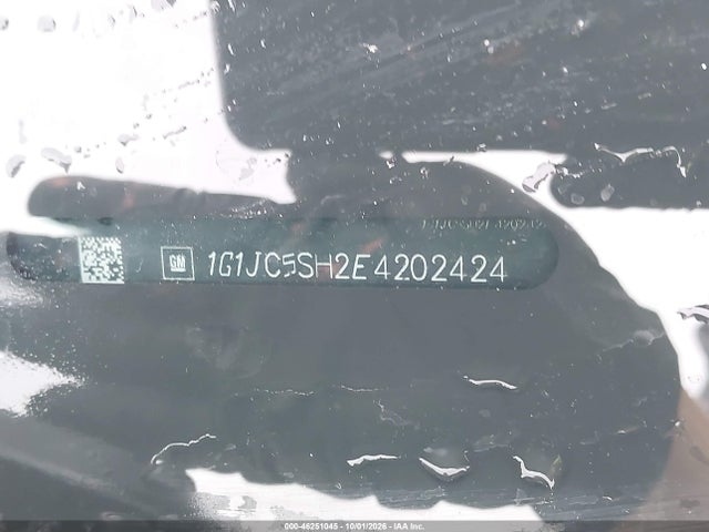 46251045 :رقم المزاد ، 1G1JC5SH2E4202424 vin ، 2014 Chevrolet Sonic Lt Auto مزاد بيع
