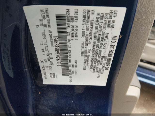 Aukcja sprzedaży 2008 Ford Focus Se/ses, vin: 1FAHP35N98W287616, numer aukcji: 46251088