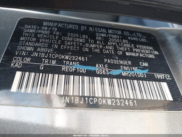 JN1BJ1CP0KW232461 Nissan Rogue Sport S