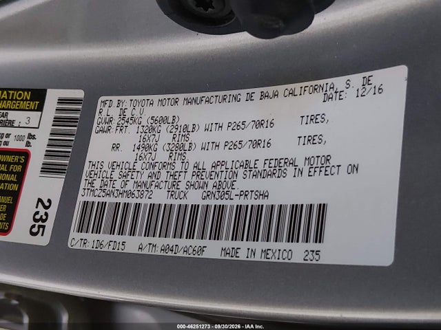 3TMCZ5AN3HM063872 Toyota Tacoma Trd Off Road