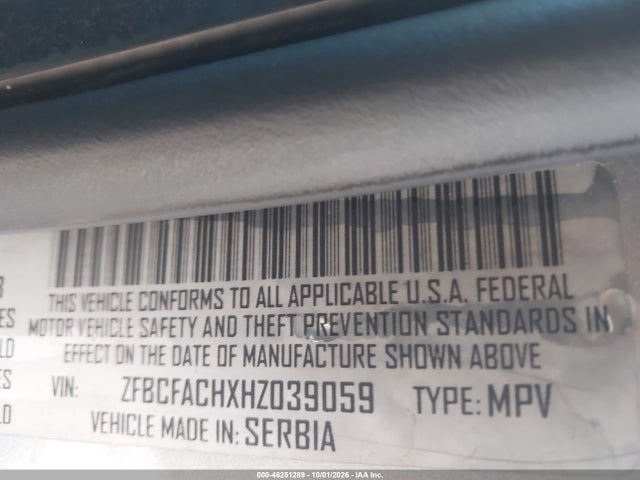 Продажа на аукционе авто 2017 Fiat 500l Lounge, vin: ZFBCFACHXHZ039059, номер лота: 46251289