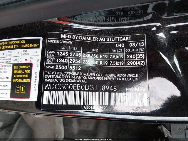 Продаж на аукціоні авто 2013 Mercedes-benz Glk 250 Bluetec 250 Bluetec, vin: WDCGG0EB0DG118848, номер лоту: 46251405