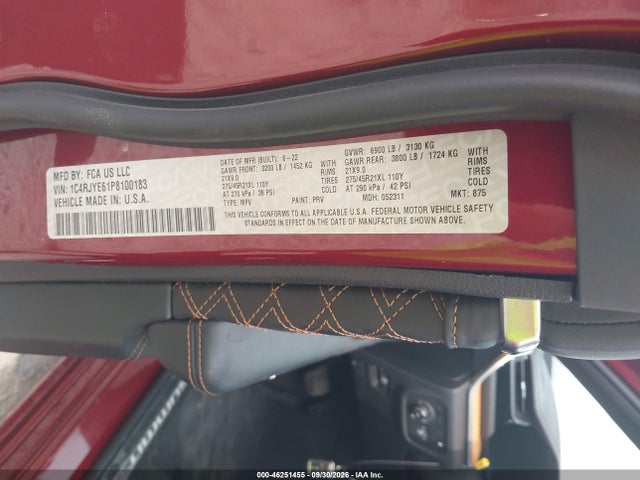 Продажа на аукционе авто 2023 Jeep Grand Cherokee 4xe Summit Reserve, vin: 1C4RJYE61P8100183, номер лота: 46251455