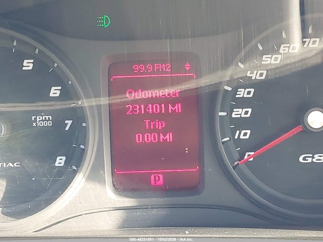 2008 Pontiac G8 მანქანა იყიდება აუქციონზე, vin: 6G2ER57748L138525, აუქციონის ნომერი: 46251801