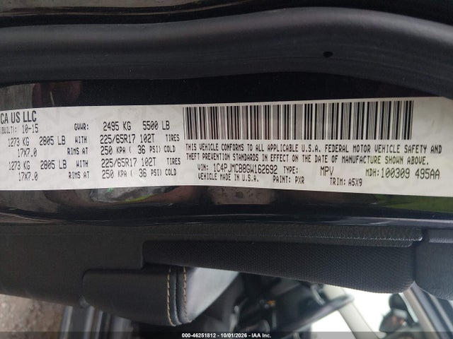 46251812 :رقم المزاد ، 1C4PJMCB8GW162692 vin ، 2016 Jeep Cherokee Latitude مزاد بيع