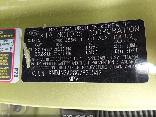 KIA Soul 2016 KNDJN2A28G7835542 Image 9