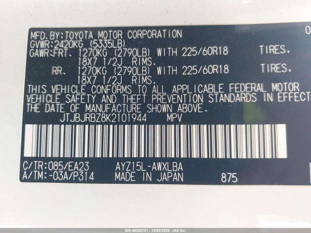 Lexus NX 300H 2019 JTJBJRBZ8K2101944 Image 9