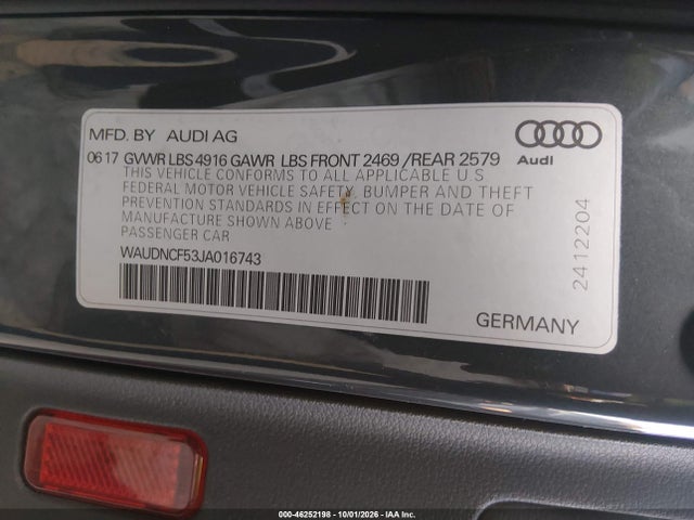 Audi A5 2.0t Premium 2018 WAUDNCF53JA016743 Image 9