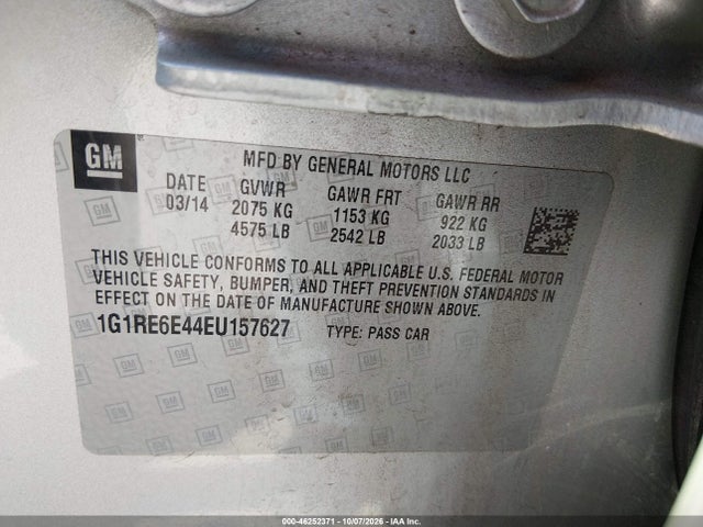 Продаж на аукціоні авто 2014 Chevrolet Volt, vin: 1G1RE6E44EU157627, номер лоту: 46252371