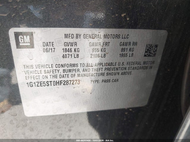 Chevrolet MALIBU 1LT 2017 1G1ZE5ST0HF287273 Image 9