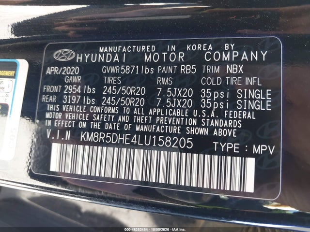 Hyundai Palisade Limited 2020 KM8R5DHE4LU158205 Image 9