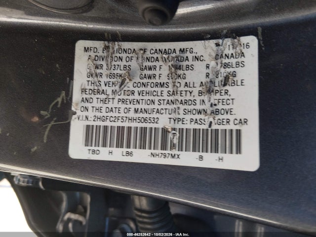 Honda Civic Lx 2017 2HGFC2F57HH506532 Image 17