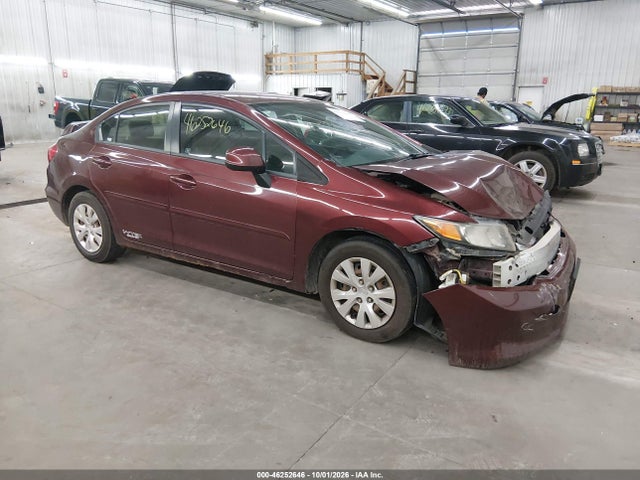 Продажа на аукционе авто 2012 Honda Civic Lx, vin: 19XFB2F55CE108886, номер лота: 46252646