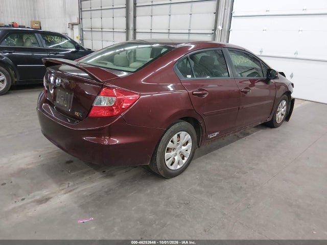 2012 Honda Civic Lx მანქანა იყიდება აუქციონზე, vin: 19XFB2F55CE108886, აუქციონის ნომერი: 46252646