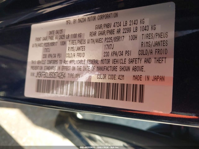 Aukcja sprzedaży 2025 Mazda Cx-5 2.5 S Preferred, vin: JM3KFBCL8S0674254, numer aukcji: 46252823