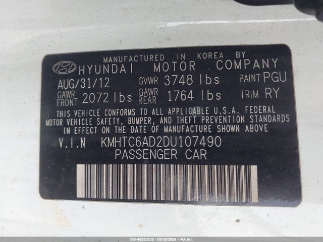 Продаж на аукціоні авто 2013 Hyundai Veloster Base W/gray, vin: KMHTC6AD2DU107490, номер лоту: 46252830