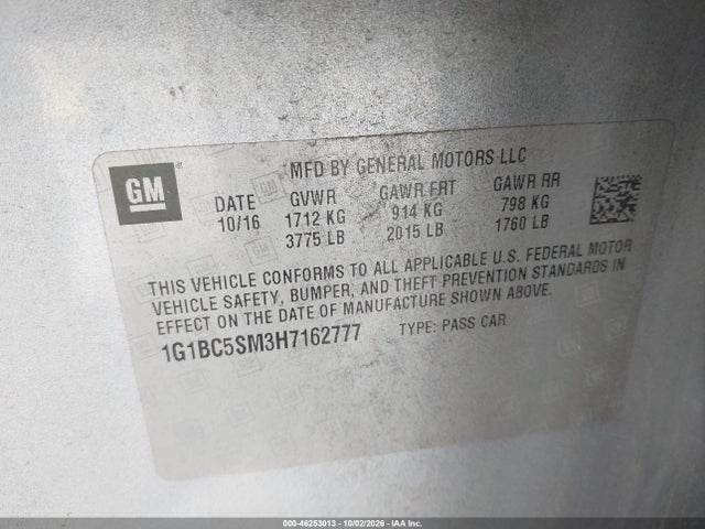 Chevrolet Cruze Ls Auto 2017 1G1BC5SM3H7162777 Image 9