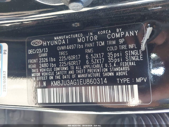 Hyundai TUCSON SE 2014 KM8JU3AG1EU860314 Image 9