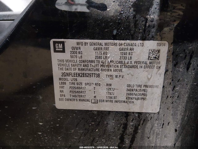 Продаж на аукціоні авто 2014 Chevrolet Equinox Ls, vin: 2GNFLEEK2E6297738, номер лоту: 46253376