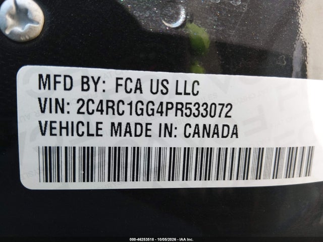 46253518 :رقم المزاد ، 2C4RC1GG4PR533072 vin ، 2023 Chrysler Pacifica Limited مزاد بيع