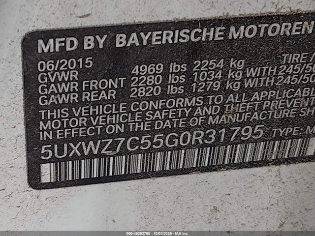 2016 Bmw X3 Sdrive28i მანქანა იყიდება აუქციონზე, vin: 5UXWZ7C55G0R31795, აუქციონის ნომერი: 46253765