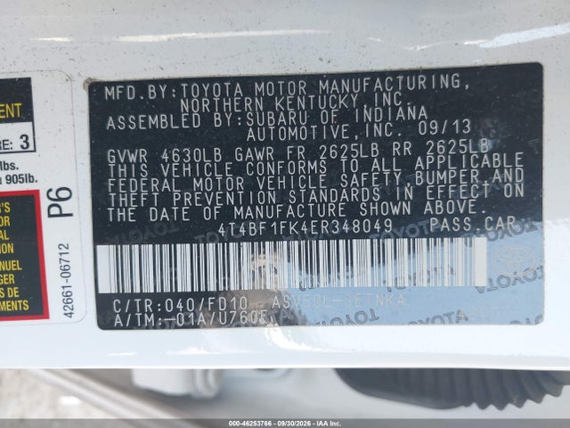 Toyota CAMRY LE 2014 4T4BF1FK4ER348049 Image 9