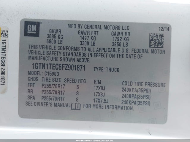 1GTN1TEC6FZ901871 GMC SIERRA 1500