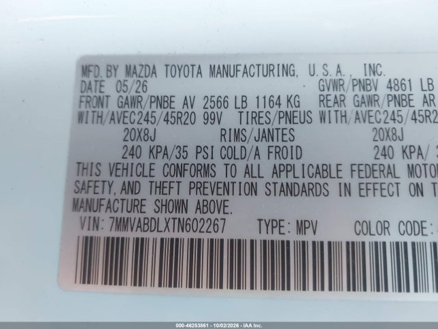 Aukcja sprzedaży 2026 Mazda Cx-50 2.5 S Premium, vin: 7MMVABDLXTN602267, numer aukcji: 46253861