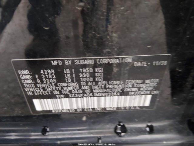2021 Subaru Impreza Sedan მანქანა იყიდება აუქციონზე, vin: 4S3GKAB61M3602264, აუქციონის ნომერი: 46253908