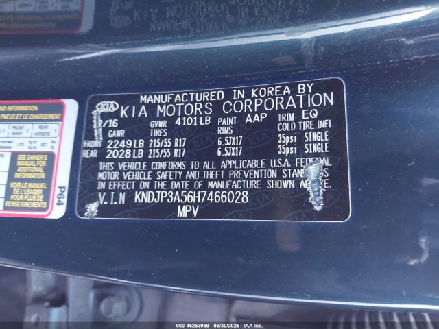 KIA SOUL + 2017 KNDJP3A56H7466028 Image 9