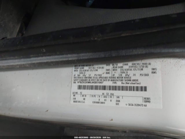 Ford Transit-350 Xl 2018 1FBZX2XM0JKB51907 Image 9
