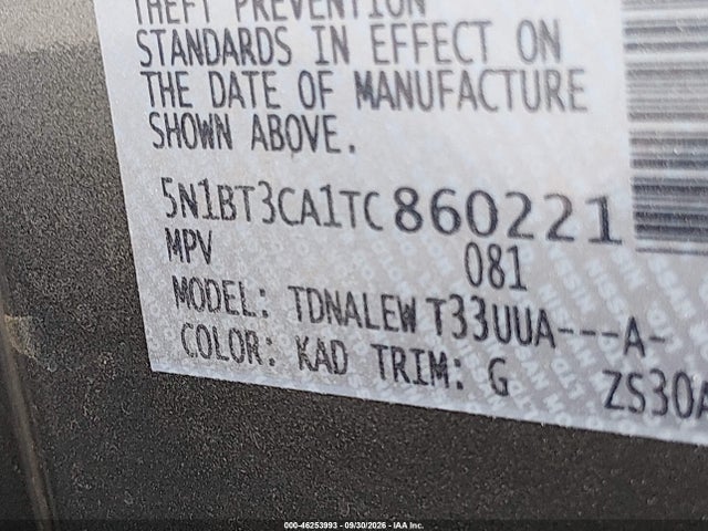 2026 Nissan Rogue Sl მანქანა იყიდება აუქციონზე, vin: 5N1BT3CA1TC860221, აუქციონის ნომერი: 46253993