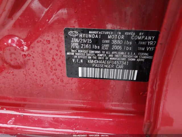 Hyundai ELANTRA SE 2015 KMHDH4AE6FU457341 Image 9