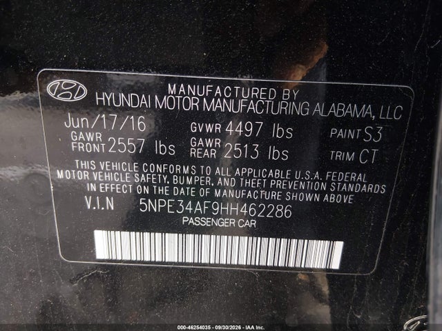 5NPE34AF9HH462286 Hyundai Sonata Sport
