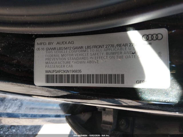Продажа на аукционе авто 2016 Audi A6 3.0t Premium Plus, vin: WAUFGAFC9GN196835, номер лота: 46254084
