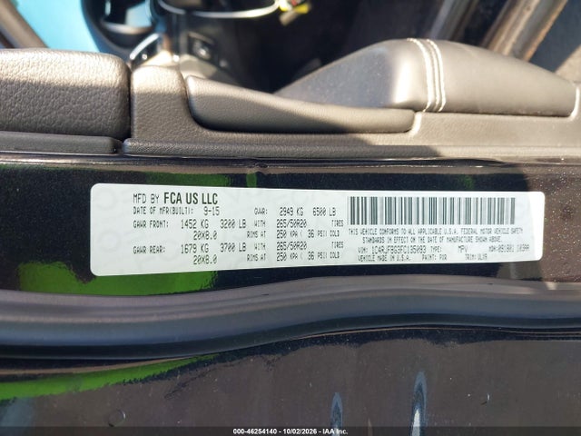 Продаж на аукціоні авто 2015 Jeep Grand Cherokee Limited, vin: 1C4RJFBG3FC135093, номер лоту: 46254140