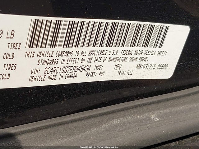 Aukcja sprzedaży 2014 Chrysler Town & Country Limited, vin: 2C4RC1GG7ER345434, numer aukcji: 46254210
