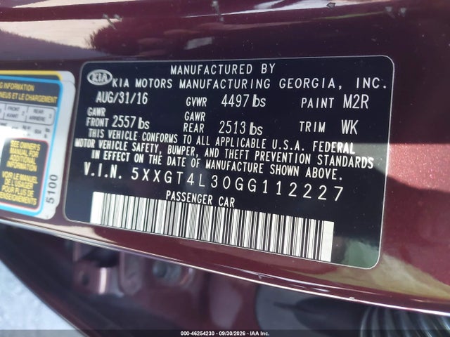 KIA Optima Lx 2016 5XXGT4L30GG112227 Image 9