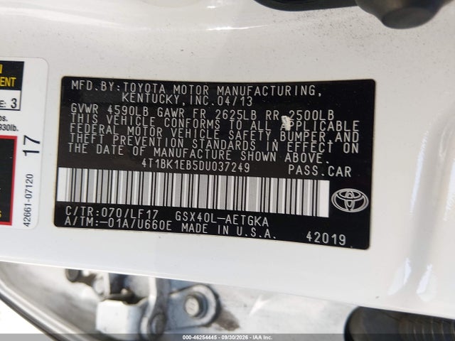 Продаж на аукціоні авто 2013 Toyota Avalon Xle Premium, vin: 4T1BK1EB5DU037249, номер лоту: 46254445
