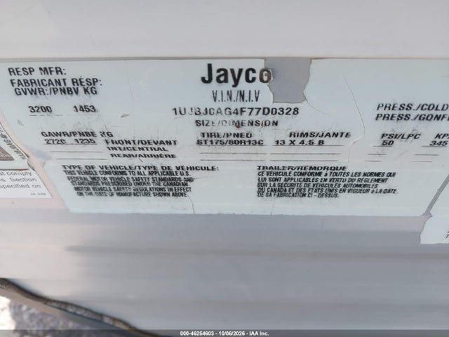 Aukcja sprzedaży 2015 Jayco Jay Flight, vin: 1UJBJ0AG4F77D0328, numer aukcji: 46254603