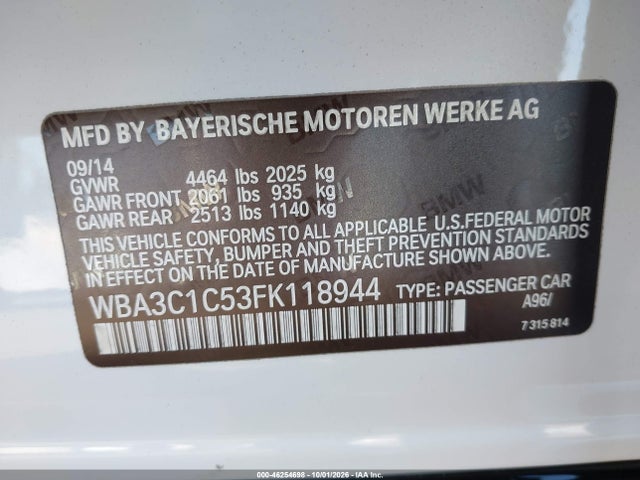 WBA3C1C53FK118944 BMW 328I